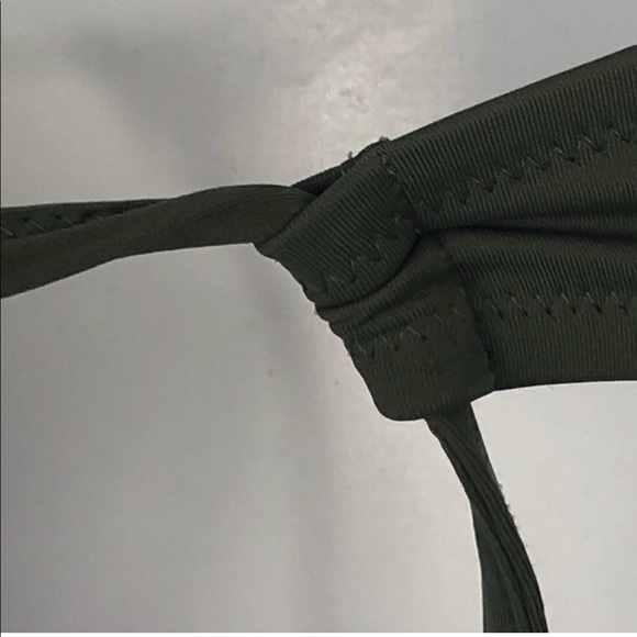 Shade & Shore Olive Green and White Crochet Trim Underwire Bikini Top size 38C - Picture 6 of 10